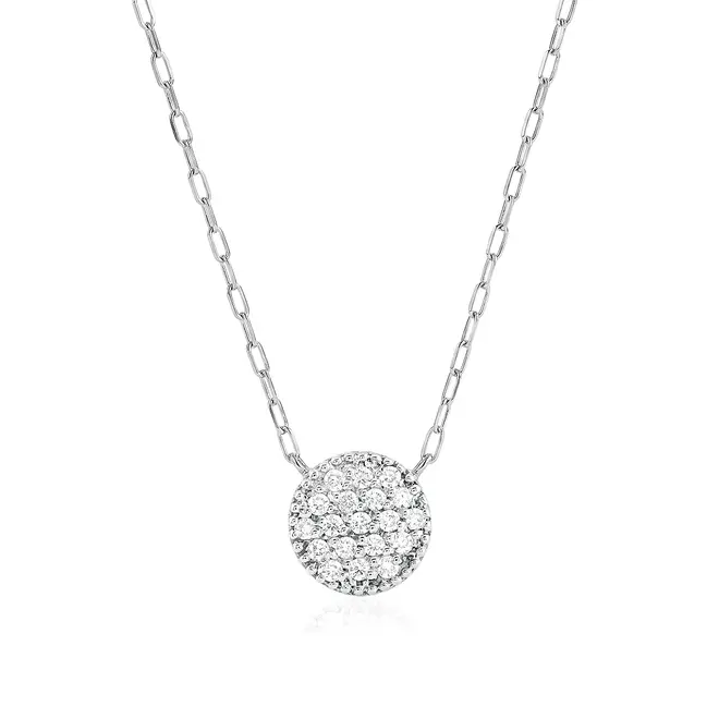 Pingente Chuveiro Ouro Branco com Diamantes