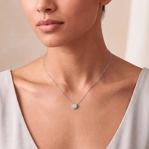 Pingente Chuveiro Ouro Branco com Diamantes