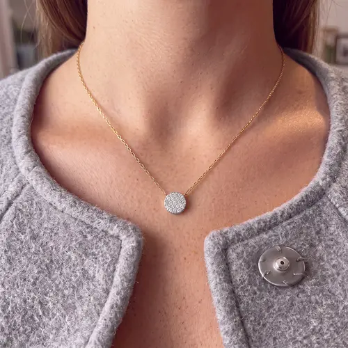 Pingente Chuveiro Ouro Amarelo com Diamantes