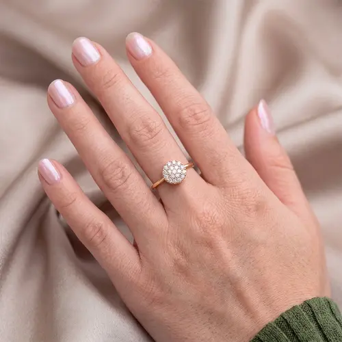 Anel Chuveiro Ouro Amarelo com Diamantes 125321