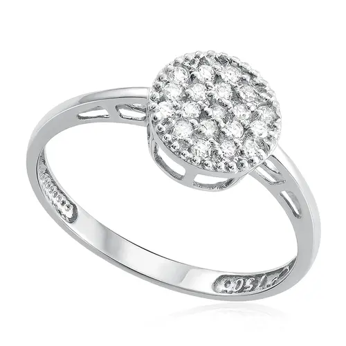 Anel Chuveiro Ouro Branco com Diamantes 125322