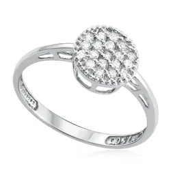 Anel Chuveiro Ouro Branco com Diamantes 125322