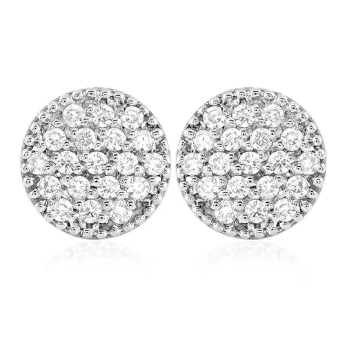 Par de Brincos Chuveiro Ouro Branco com Diamantes