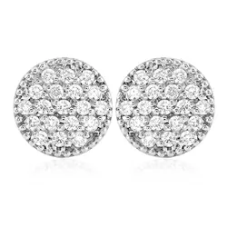 Par de Brincos Chuveiro Ouro Branco com Diamantes