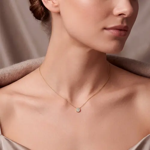 Pingente Chuveiro de Ouro Amarelo com Diamantes.
