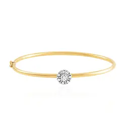 Bracelete Trabalhado com 8 Diamantes em Ouro Amarelo