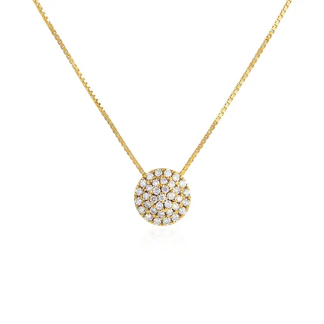 Pingente Chuveiro de Ouro Amarelo com Diamantes. 125368