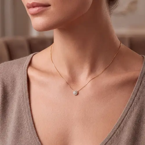 Pingente Chuveiro de Ouro Amarelo com Diamantes. 125368