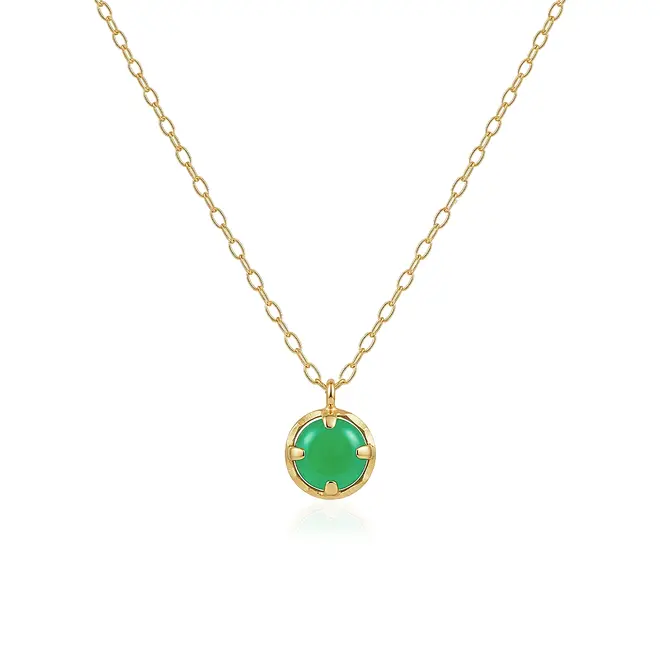 Pingente Solitário de Ouro Amarelo com Esmeralda