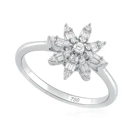 Anel Chuveiro de Ouro Branco com 33 Diamantes Totalizando 20 pts
