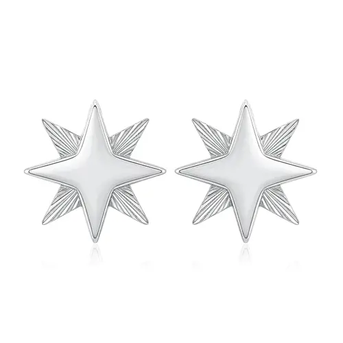 Par de Brincos Estrela de Ouro Branco