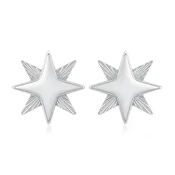 Par de Brincos Estrela de Ouro Branco