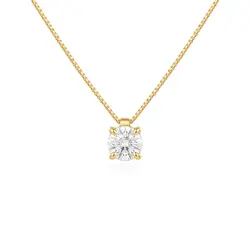 Ponto de Luz Cartier de Ouro Amarelo com Corrente e Diamante de Laboratório.