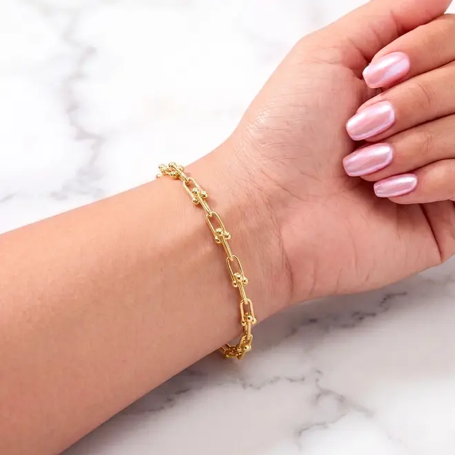 Pulseira Estilo Tiffany de Ouro Amarelo 125459