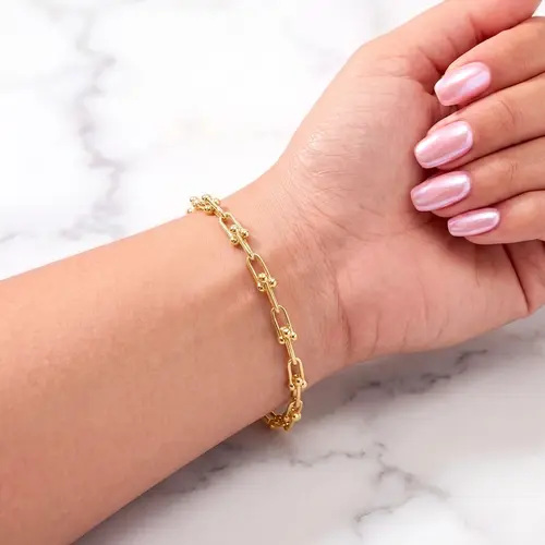 Pulseira Estilo Tiffany de Ouro Amarelo 125459