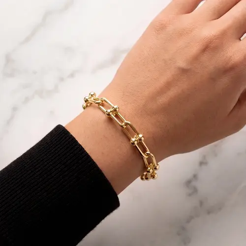 Pulseira Estilo Tiffany de Ouro Amarelo 125457