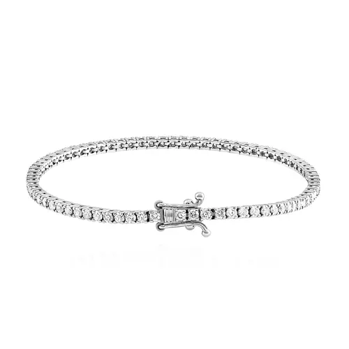 Pulseira Riviera de Ouro Branco com 2,68 Cts em Diamantes