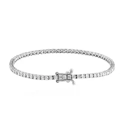 Pulseira Riviera de Ouro Branco com 2,68 Cts em Diamantes