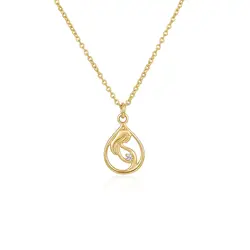 Pingente Mãe de Ouro Amarelo com Diamante.