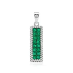Pingente de Prata com Esmeraldas e Diamantes