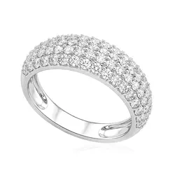 Anel Pavê de Ouro Branco com 72 Diamantes Totalizando 1,44 Cts.
