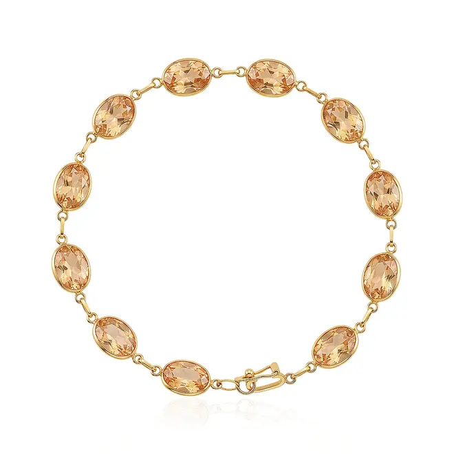 Pulseira com 11 Citrino Whisky em Ouro Amarelo.