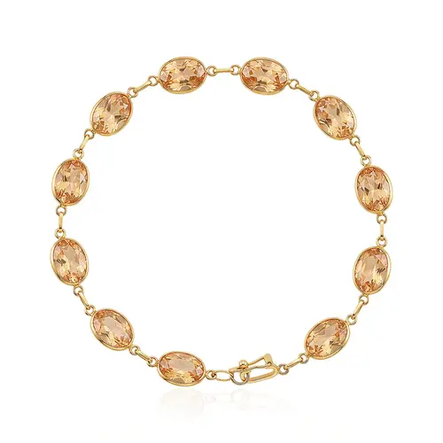 Pulseira com 11 Citrino Whisky em Ouro Amarelo.