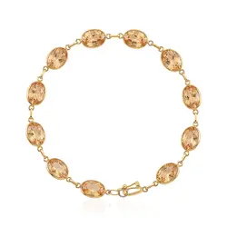 Pulseira com 11 Citrino Whisky em Ouro Amarelo. 