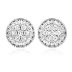 Par de Brincos Chuveiro de Ouro Branco com 1,2 Cts em Diamantes