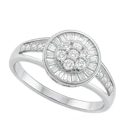 Anel Chuveiro de Ouro Branco com Diamantes. 125523
