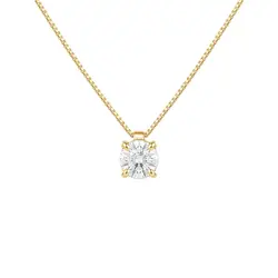 Pingente Solitário em Ouro Amarelo com Diamante de Laboratório Totalizando 20 Pts.