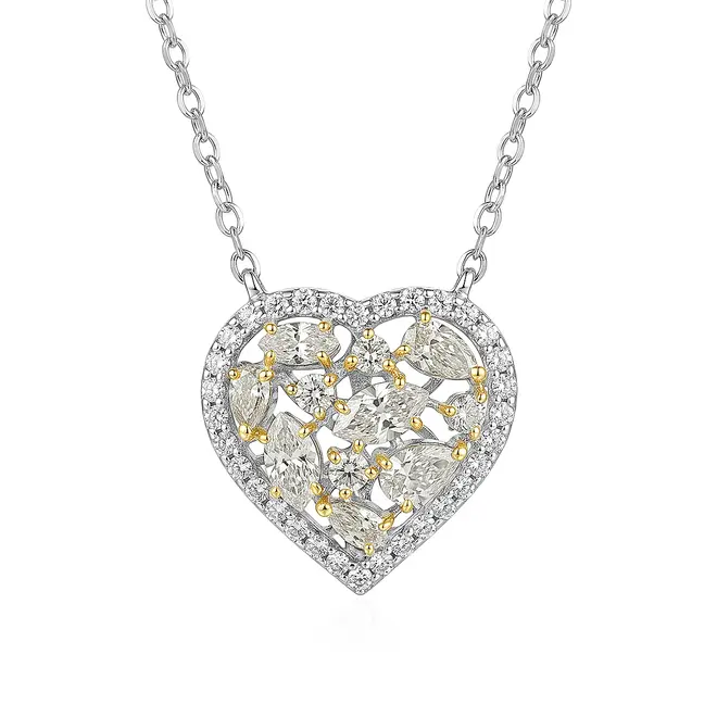 Colar de Ouro 2 Cores com Diamantes totalizando 66 pts.