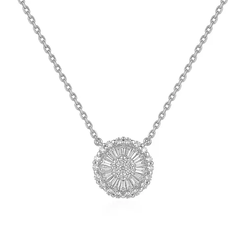 Colar de Ouro Branco com Diamantes totalizando 47 pts.