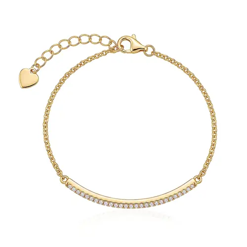 Pulseira com Cristais, com Acabamento em Ouro Amarelo