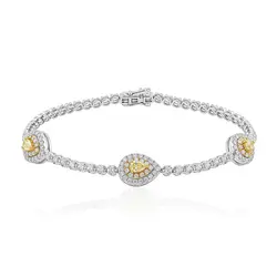 Pulseira Riviera de Ouro Branco com Diamantes Totalizando 1,97 Cts.