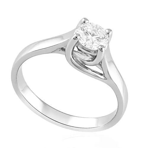 Anel Solitário de Ouro Branco com Diamante de 45 Pts. 125930