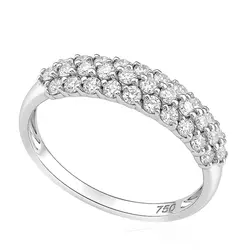 Meia Aliança de Ouro Branco com Diamantes. 126155