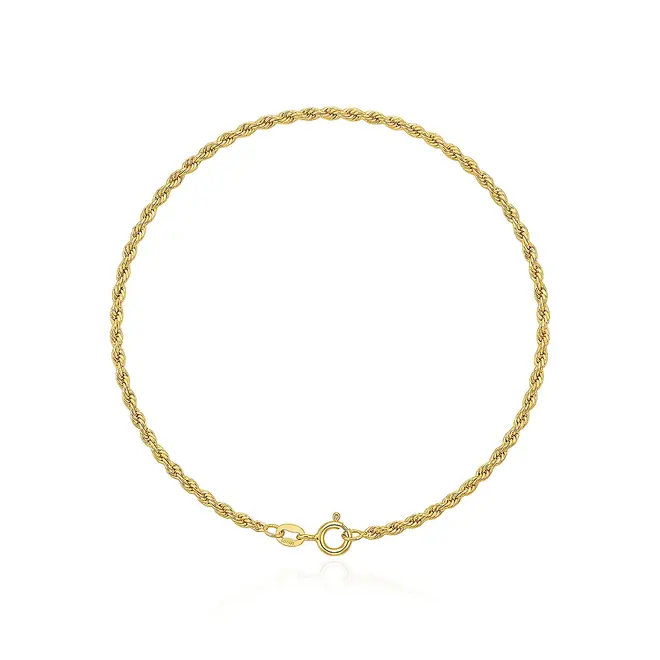 Pulseira Malha Corda de Ouro Amarelo 126177
