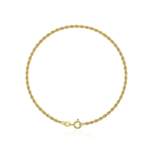 Pulseira Malha Corda de Ouro Amarelo 126177