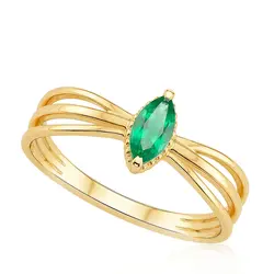 Anel de Ouro Amarelo com Esmeralda 126195