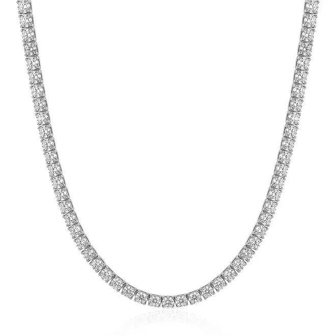 Gargantilha Riviera de Prata com 133 Diamantes de Laboratório