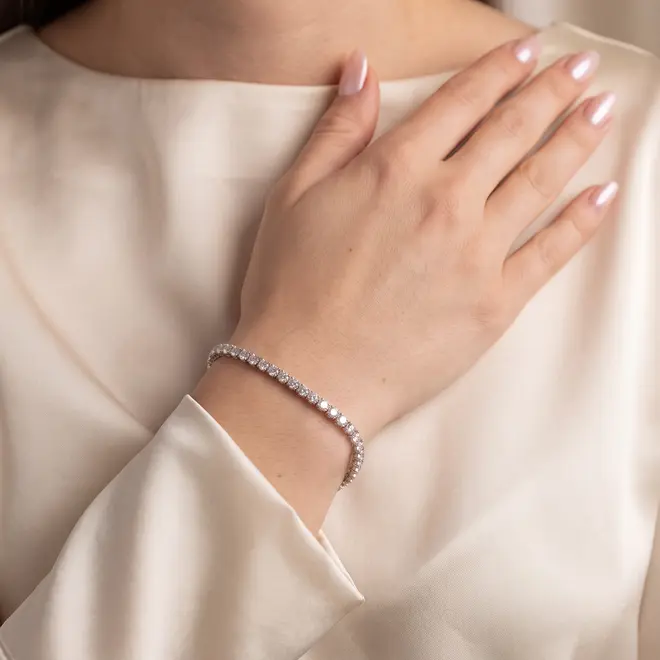Pulseira Riviera de Prata com 53 Diamantes de Laboratório 126075