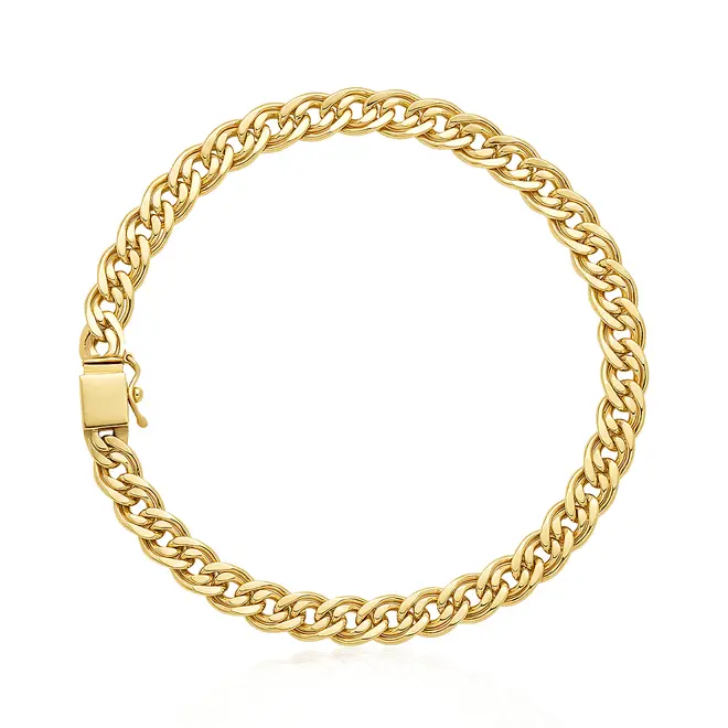 Pulseira em Ouro Amarelo 18k Elos Duplos