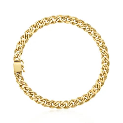 Pulseira em Ouro Amarelo 18k Elos Duplos