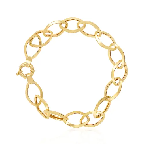 Pulseira em Ouro Amarelo 18k Elos Losango