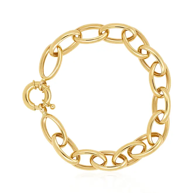 Pulseira em Ouro Amarelo 18k Elos Ovais  126314