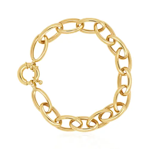 Pulseira em Ouro Amarelo 18k Elos Ovais  126314