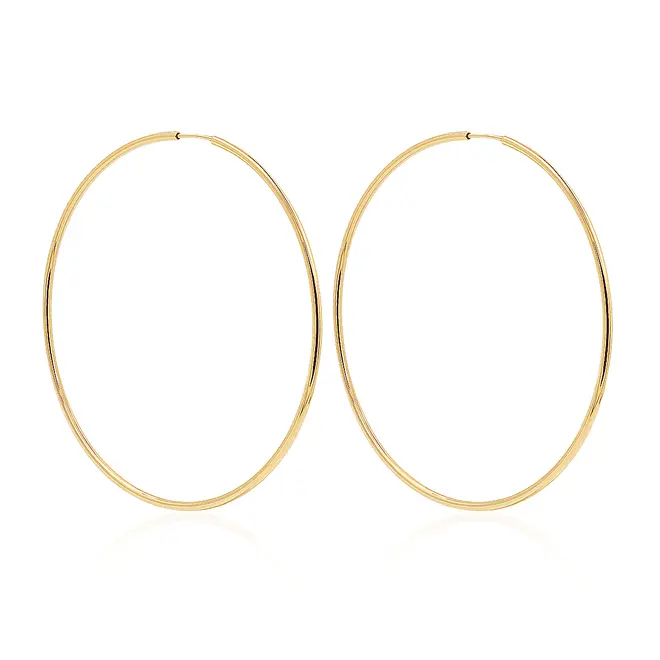 Par de Brincos Argola em Ouro Amarelo 18K
