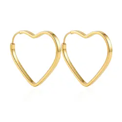Par de Brincos Coração em Ouro Amarelo 18K