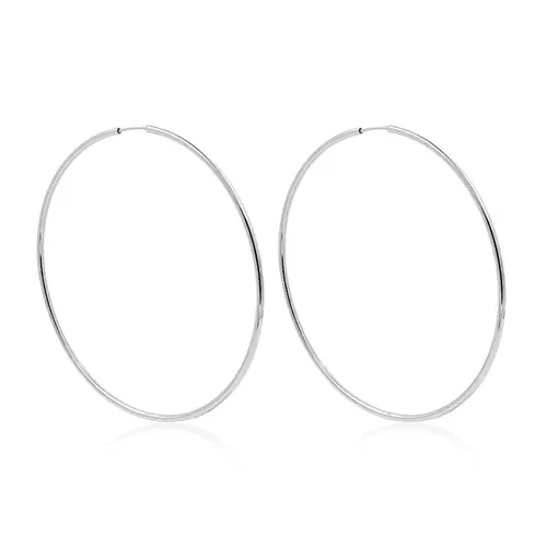 Par de Brincos Argola Grande em Ouro Branco 18K 126328